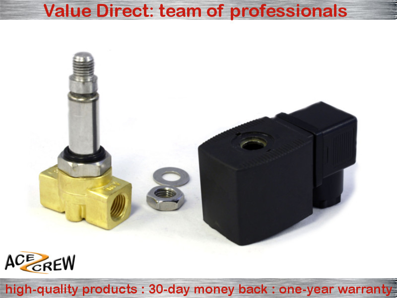 1/4 inch 24V DC Brass Electric Solenoid Valve NPT Gas Water Air Normally Closed