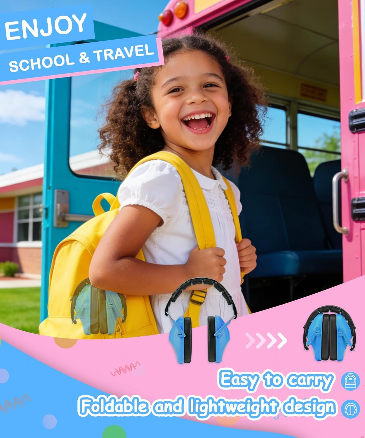 Kids Noise Cancelling Headphones – 25Db NRR Kids Ear Protection 3 Pack, Hearing