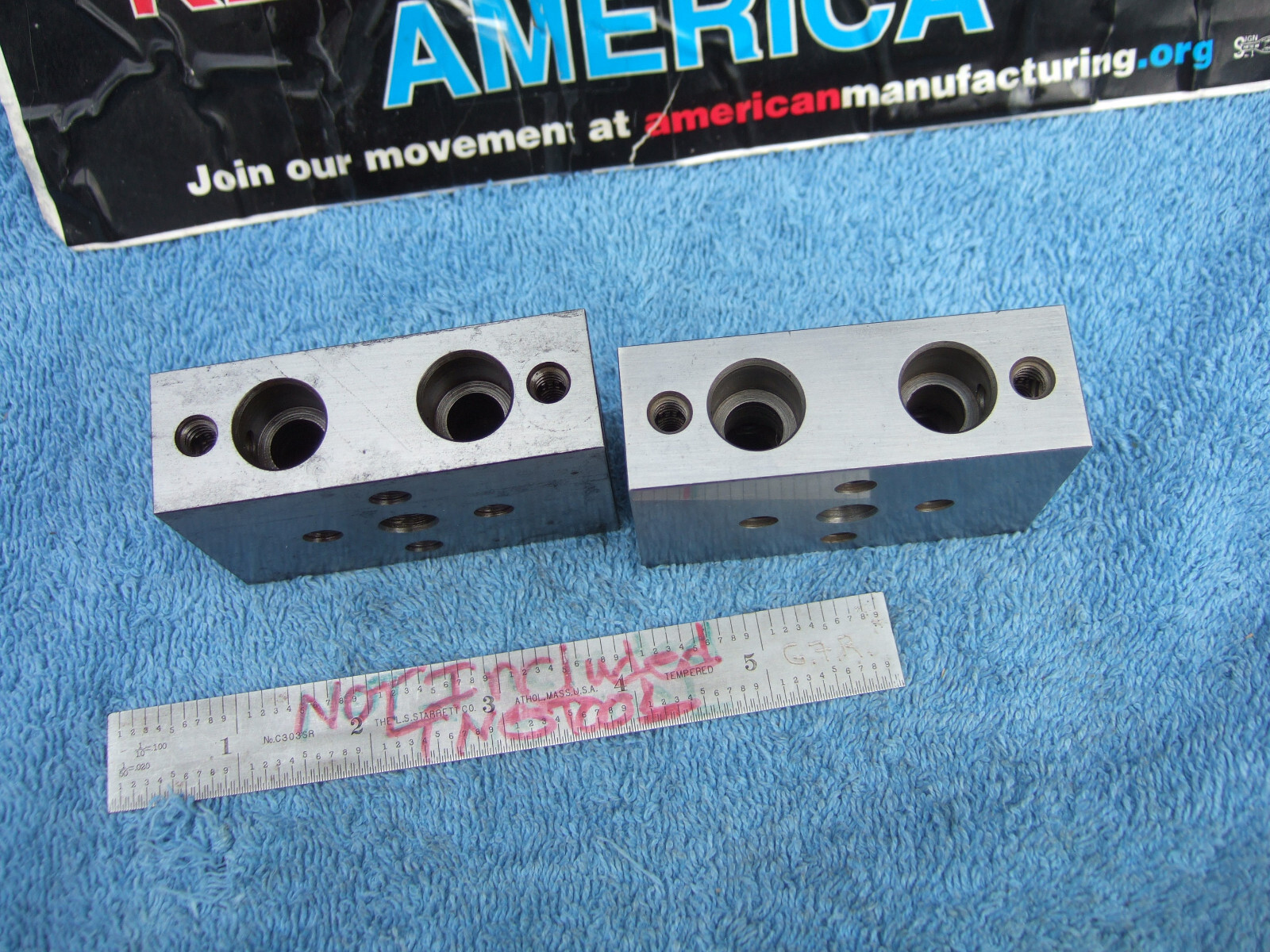 Hermann Schmidt 1-2-3 BLOCKS STAINED USA MADE TOOLMAKER MACHINIST INSPECT GRIND