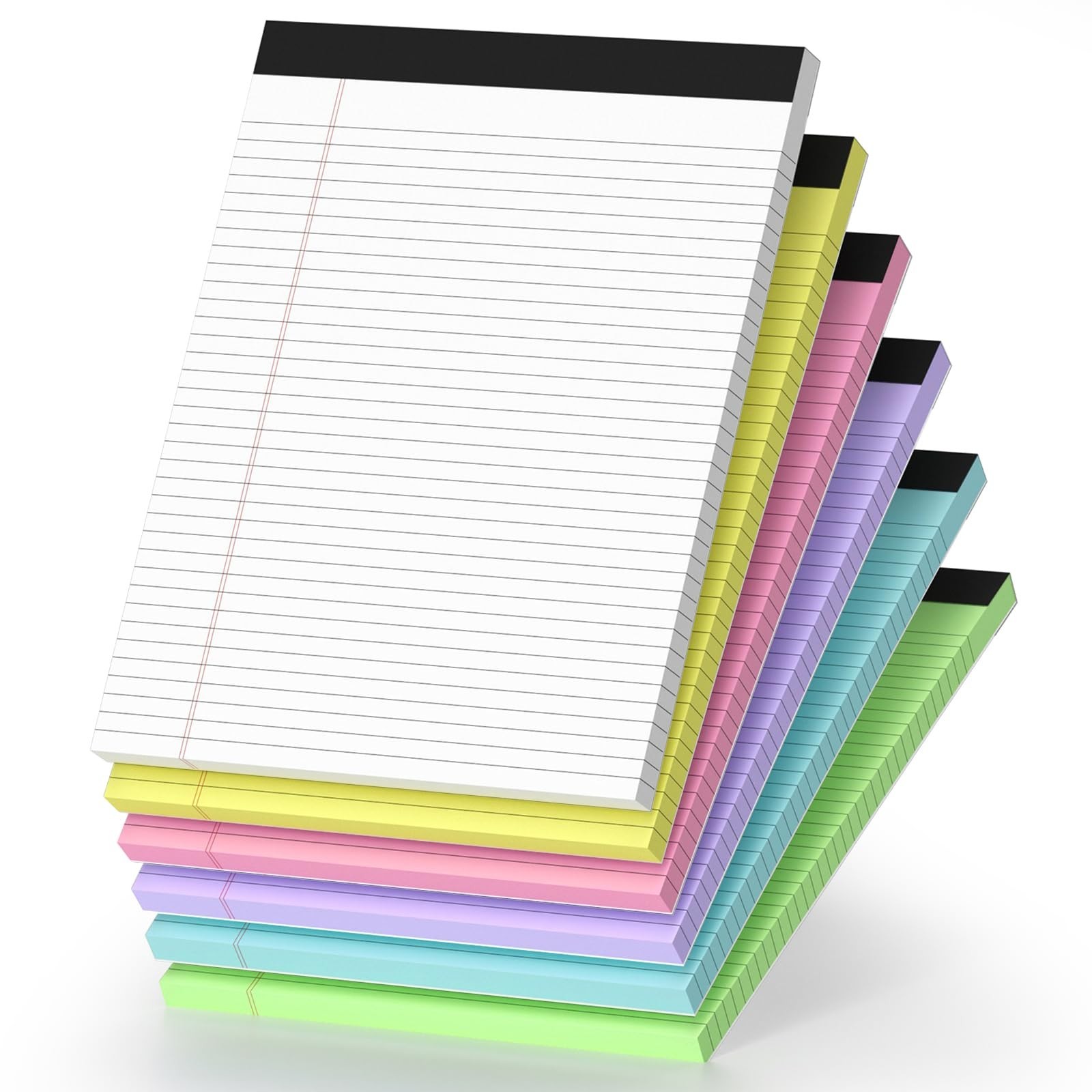 6 Pack Legal Pads 8.5 x 11 College Ruled Colored Note Pads 8.5″ x 11″ Lined P…