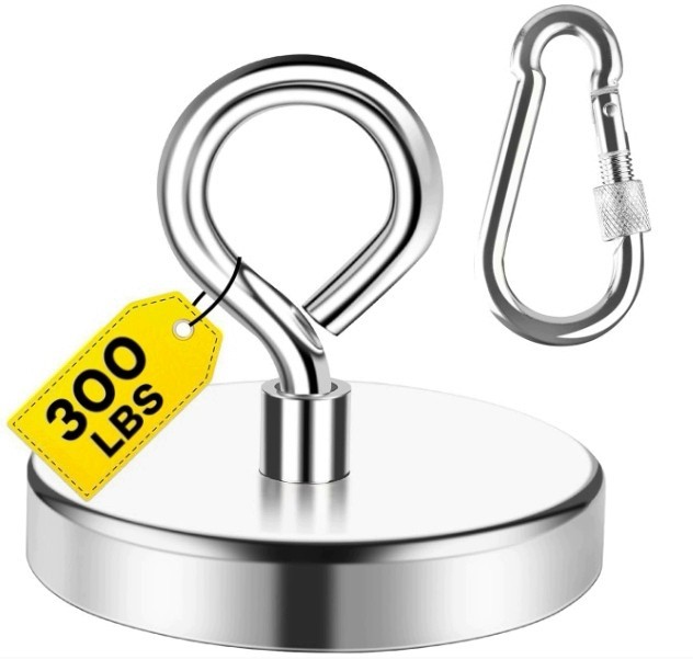 Fishing Magnets strong super neodymium Rare Earth large 300 lbs with Eyebolt 1.9
