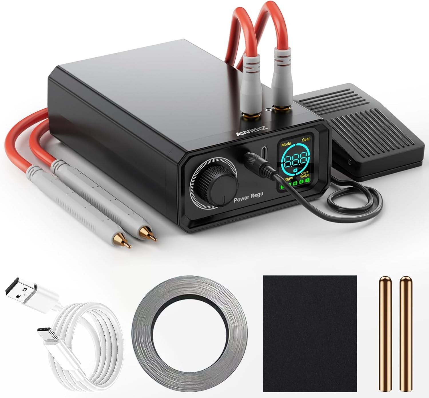 AWithZ 9000W Spot Welder 100 Gears Knob Adjustable Foot Pedal DIY Battery Pack