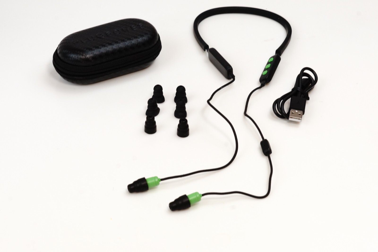 Plugfones FreeReign Bluetooth Earplug Earbuds Work Headphones Tough Cable