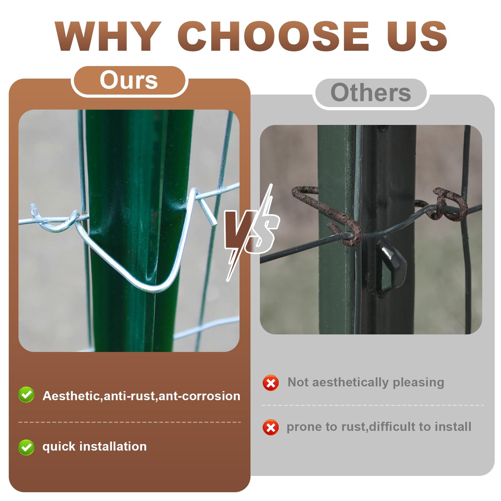 T-Post Clips Fence Wire Clips Galvanized Steel Fence Clips (300PCS) Time-Savi…
