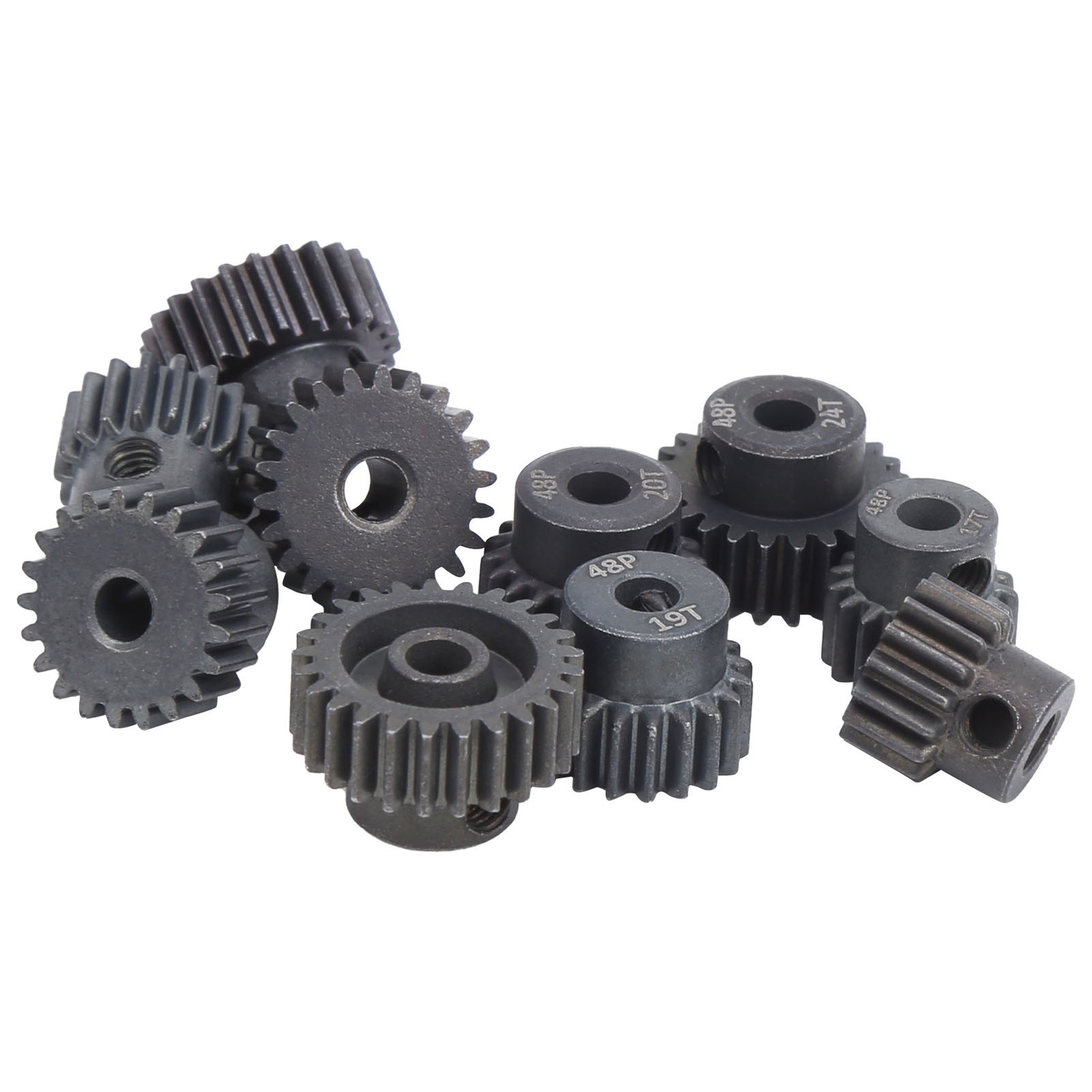 10Pcs/Set 16T‑25T 7075 48P Steel RC Car Motor Gear Pinion For 1/8 1/10 Brushless