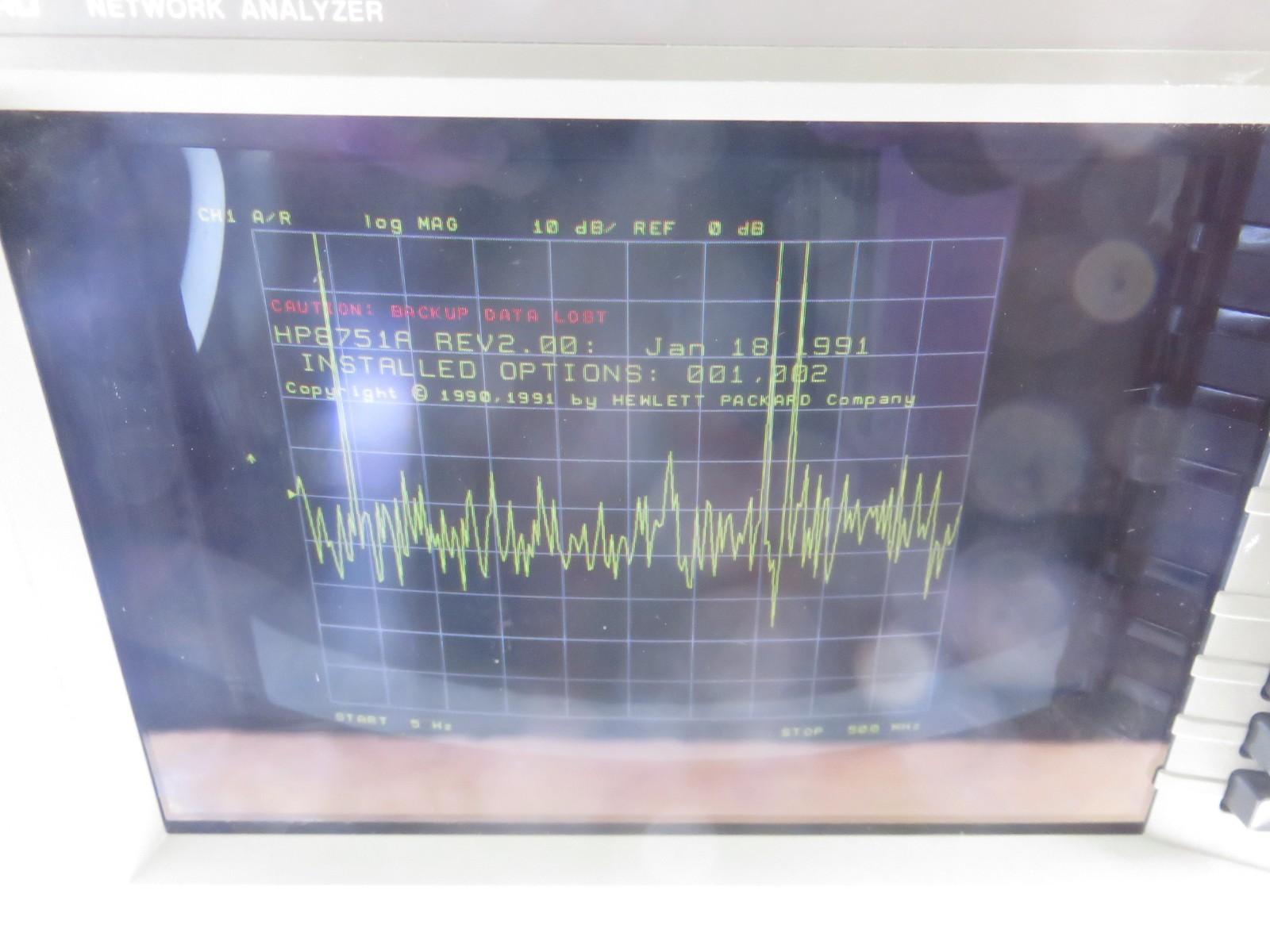 HP Agilent 8751A 5Hz to 500 MHz Network Analyzer, For Parts/Repair