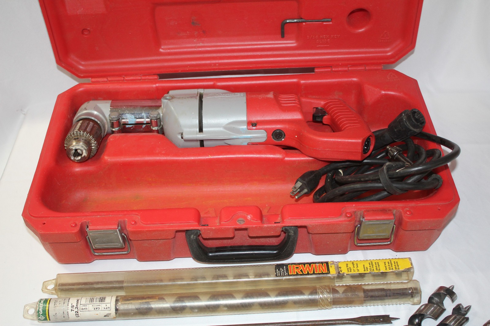 Milwaukee 1/2 Right Angle Drill 1107-1 with Extra Bits
