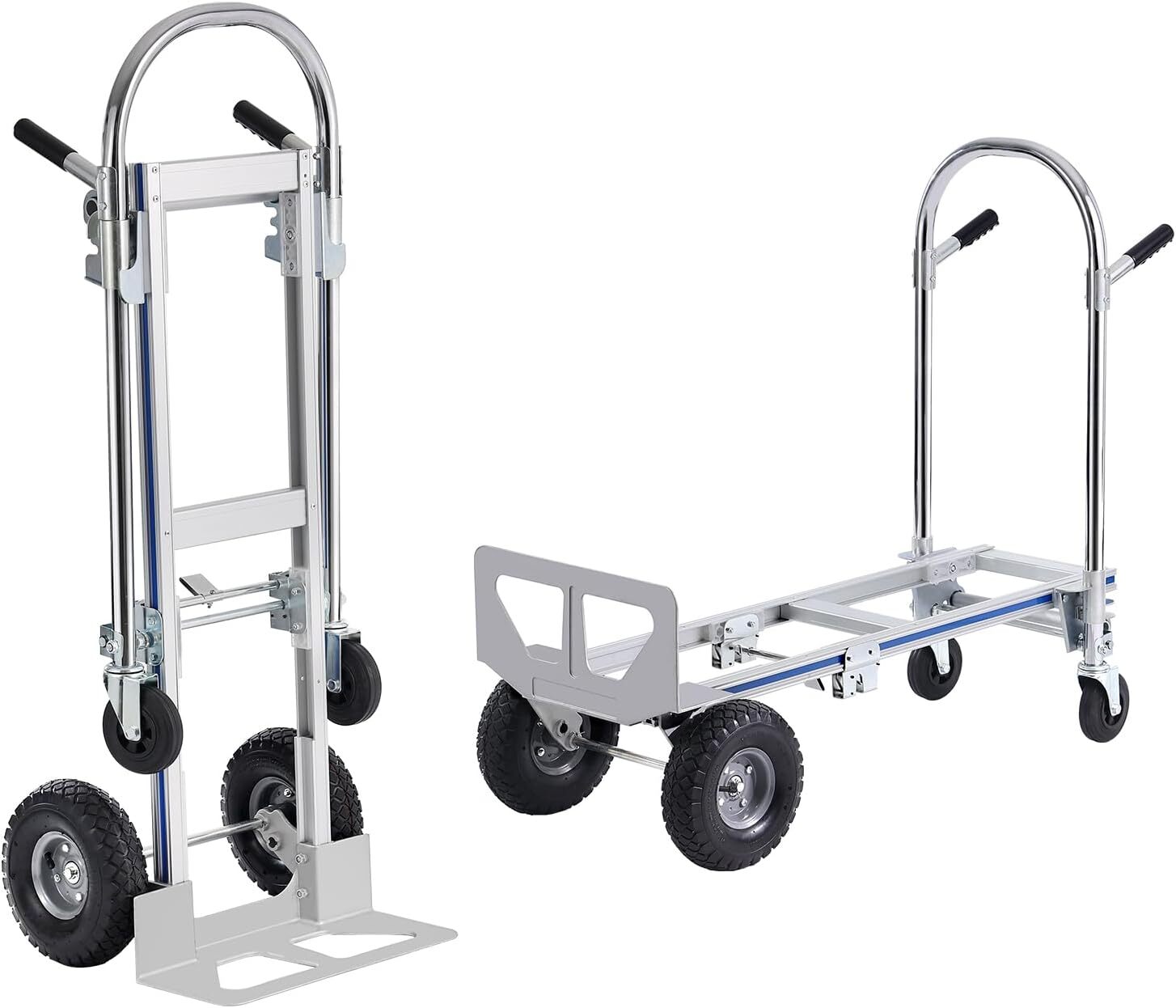 Aluminum Convertible Hand Truck 4-in-1000 Lbs Heavy Duty Stair Climbing Cart