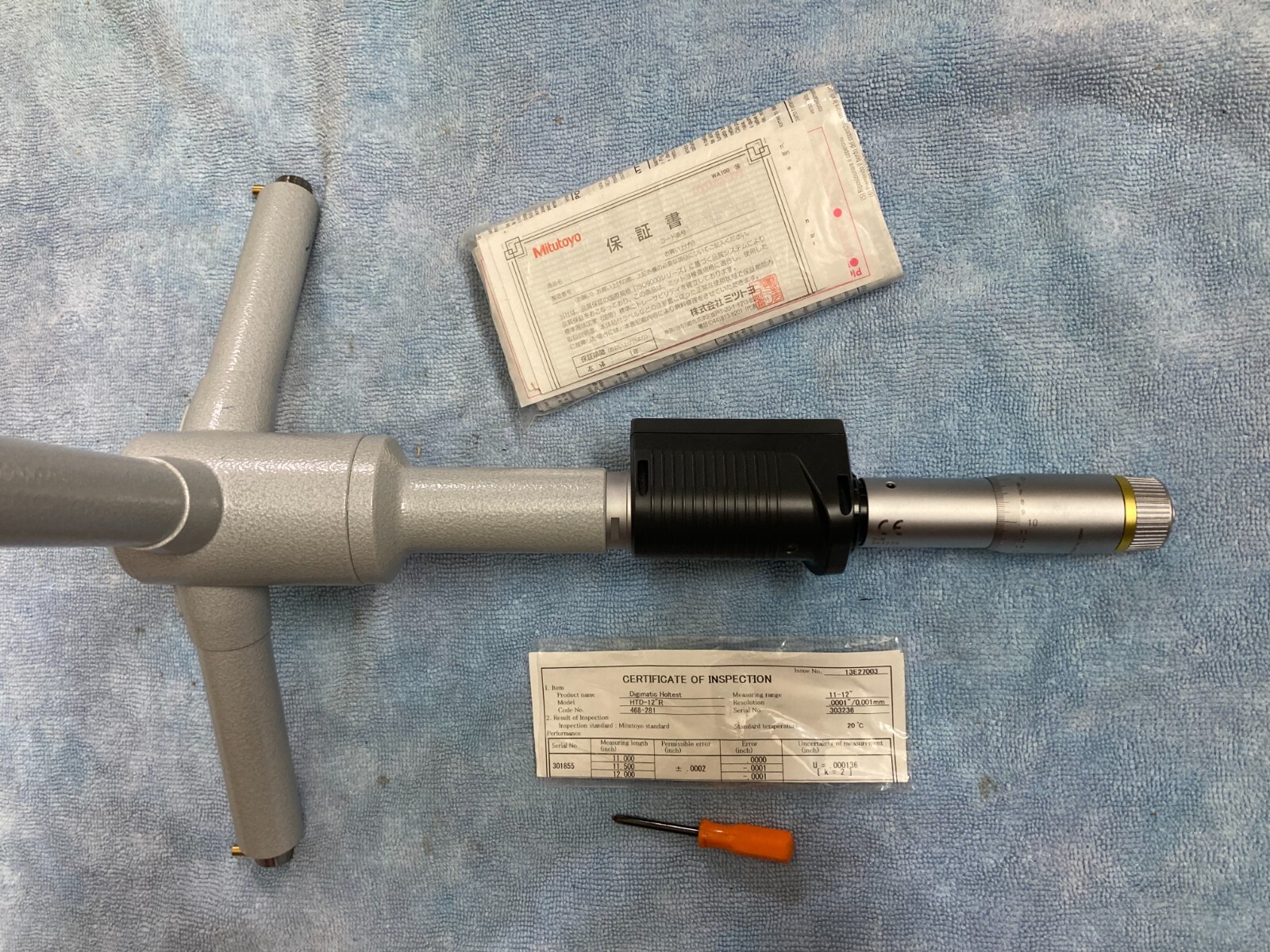 Mitutoyo 468-281 Digital 3-Point Bore Micrometer 11-12″(279.4-304.8MM)