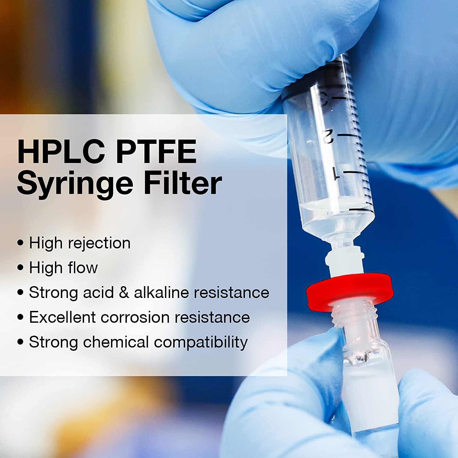 10-100pcs PTFE Membrane Syringe Filter 0.22μm 13mm non-sterilized Hydrophilic GC