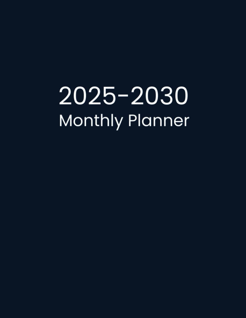 2025-2029 Monthly Planner: 5 Years with Federal Holidays Blue