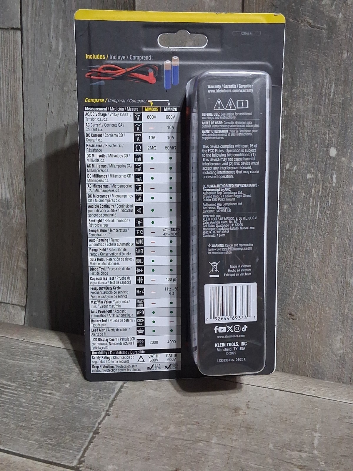 Klein Tools Manual-ranging Digital Multimeter 600V 10 A 2M MM325 NEW