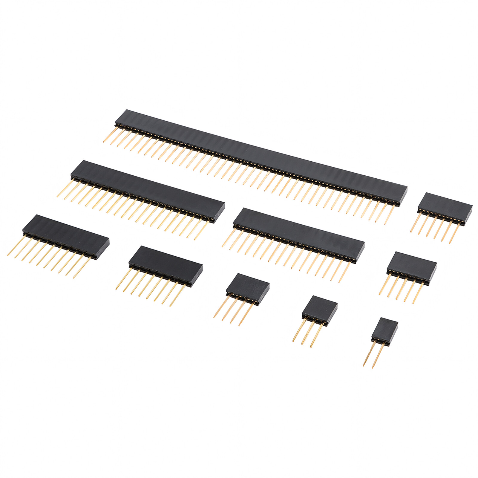 0.1″ PCB Header Vertical Female Socket Connector Single / Double Row Pin 2.54mm