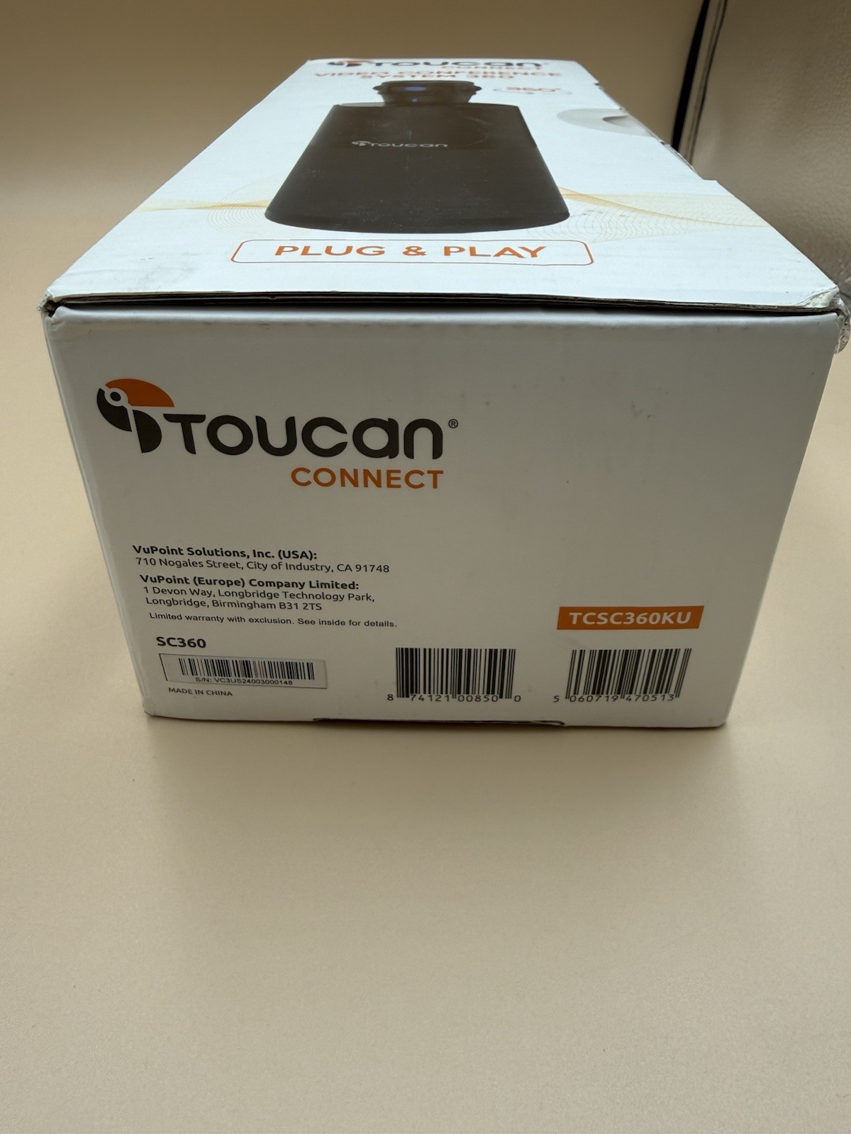 Toucan® SC360 Video Conference System 360 with Auto Voice Tracking, Black