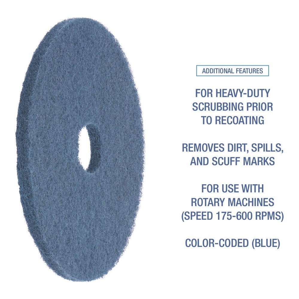 Boardwalk 4017BLU 17 in. Diameter Scrubbing Floor Pads – Blue (5/Carton) New
