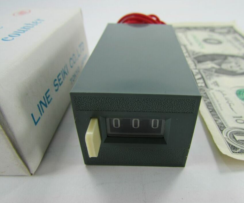 Line Seiki 3-Digit Resettable Magnetic Counters, MCH-3S, MCH3S 220VAC 0-999 New
