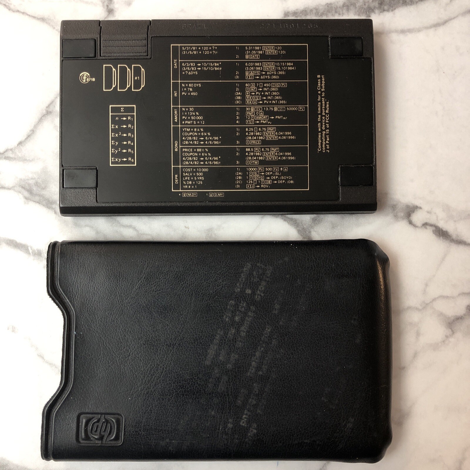 HP 12C Hewlett Packard Business Financial Calculator RPN Protective Slip Cover