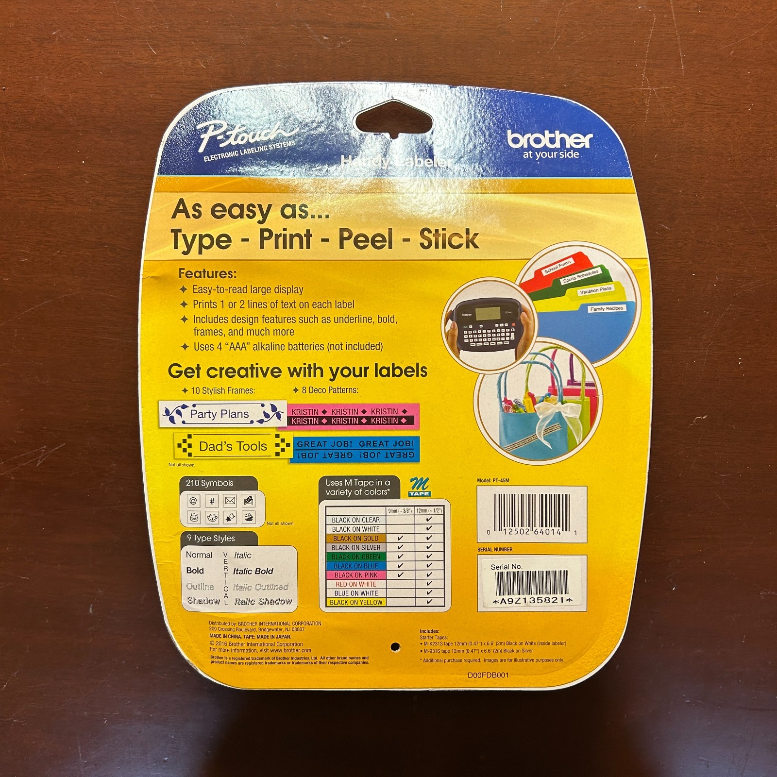 Brother P-touch Label Maker D00fda001 LCD Display 2 Tapes St135 Brand NEW Sealed