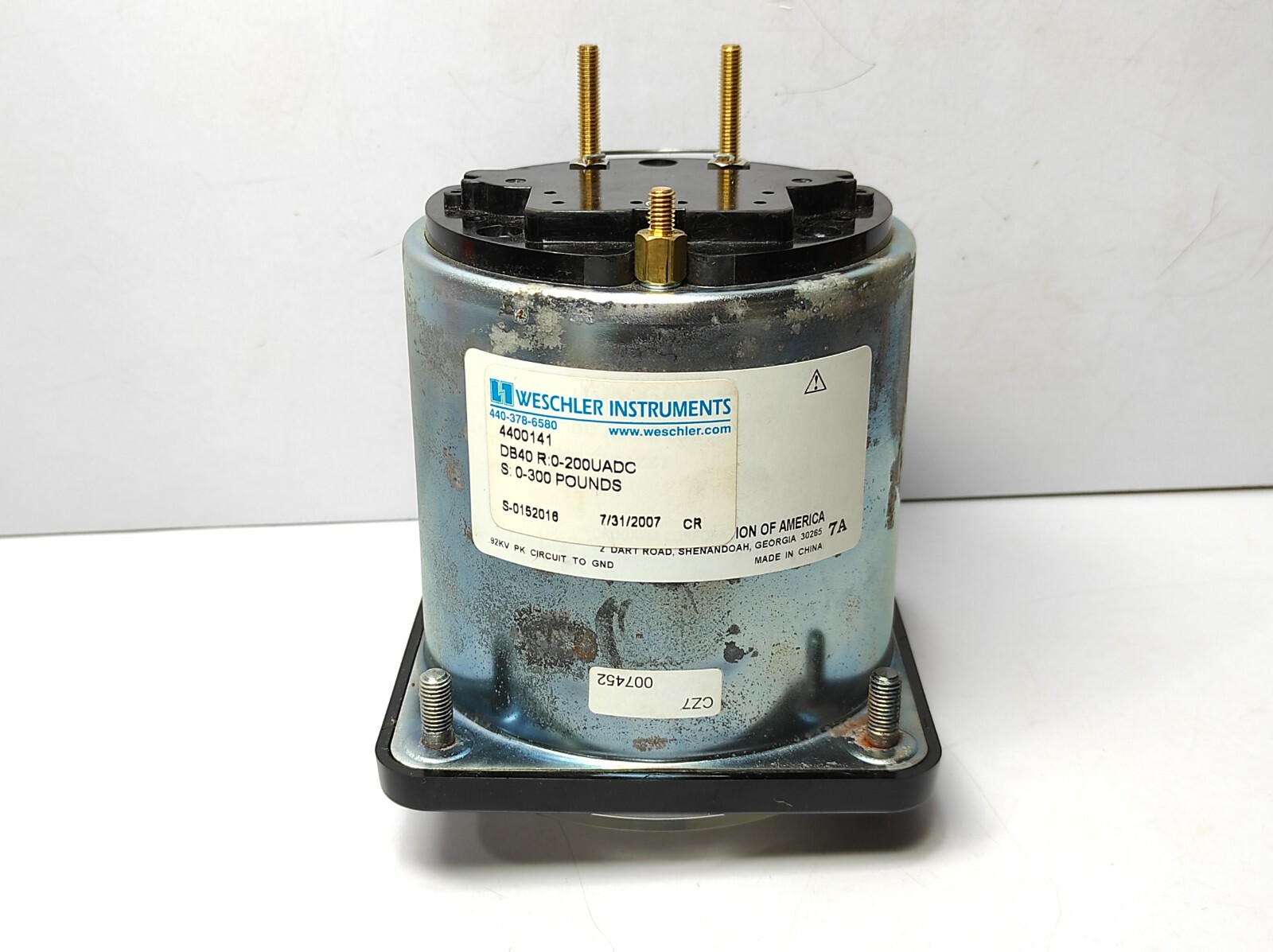Weschler 4400141 DB40 R:0-200UADC S:0-300 Pounds Replacement Meter Kit 9944001