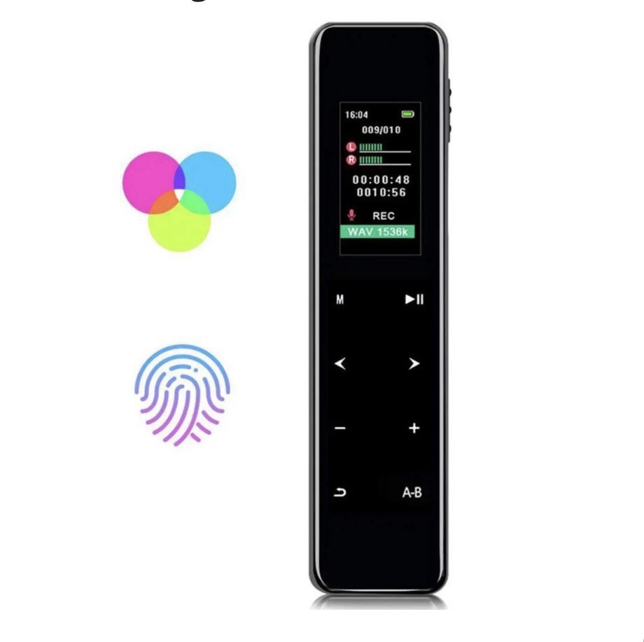 Homder 16GB Digital Voice Recorder Touch Screen 1536kbps Audio Dictaphone TF15