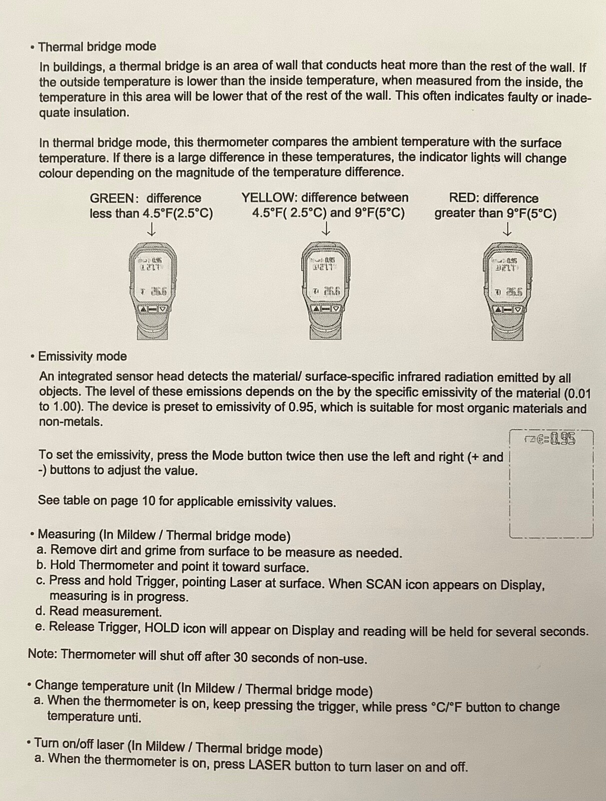 NEW Kobalt Digital Non-Contact Thermometer W/ Mold Detection 4908617 READ BELOW