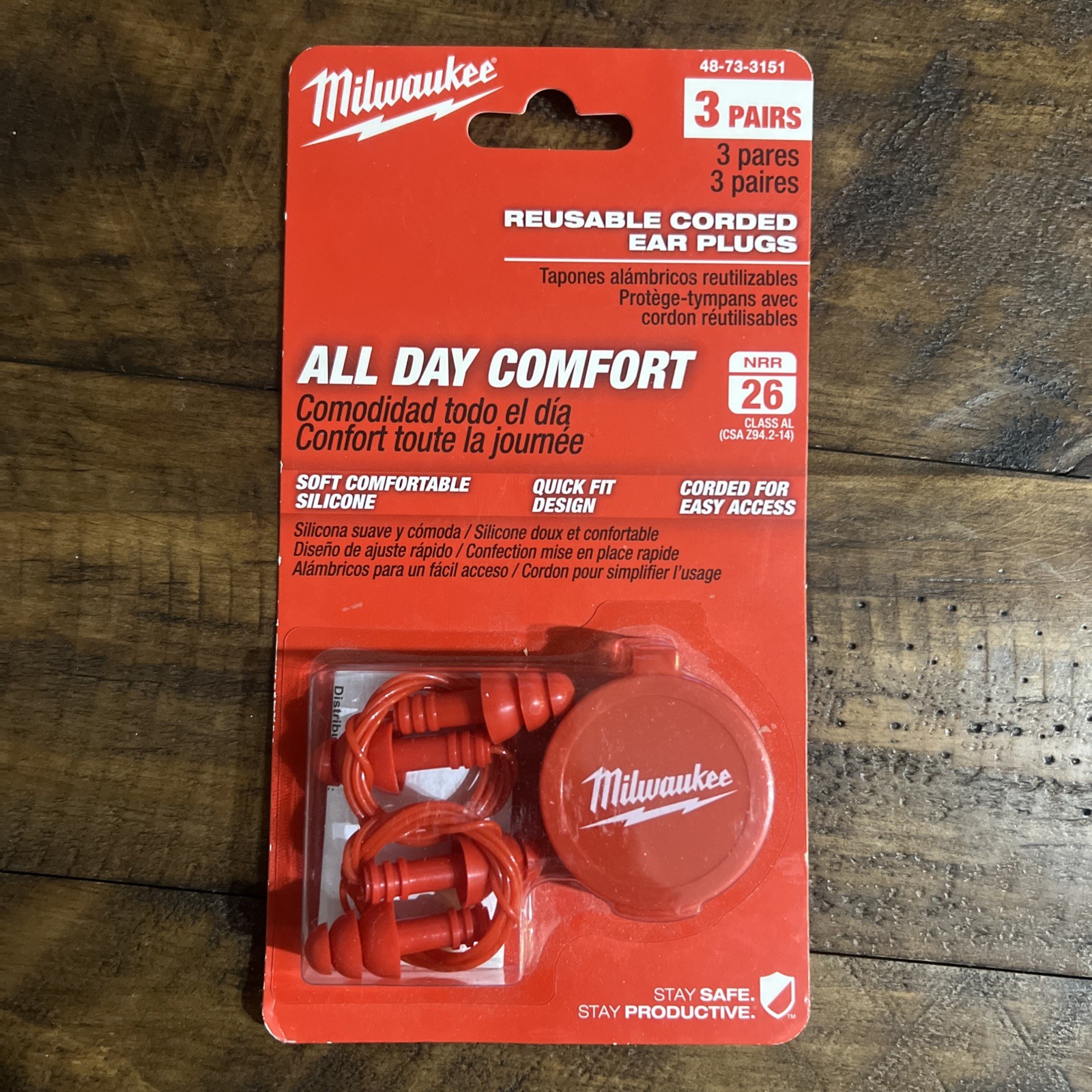 Milwaukee 48-73-3151 Reusable Corded Ear Plugs 3x
