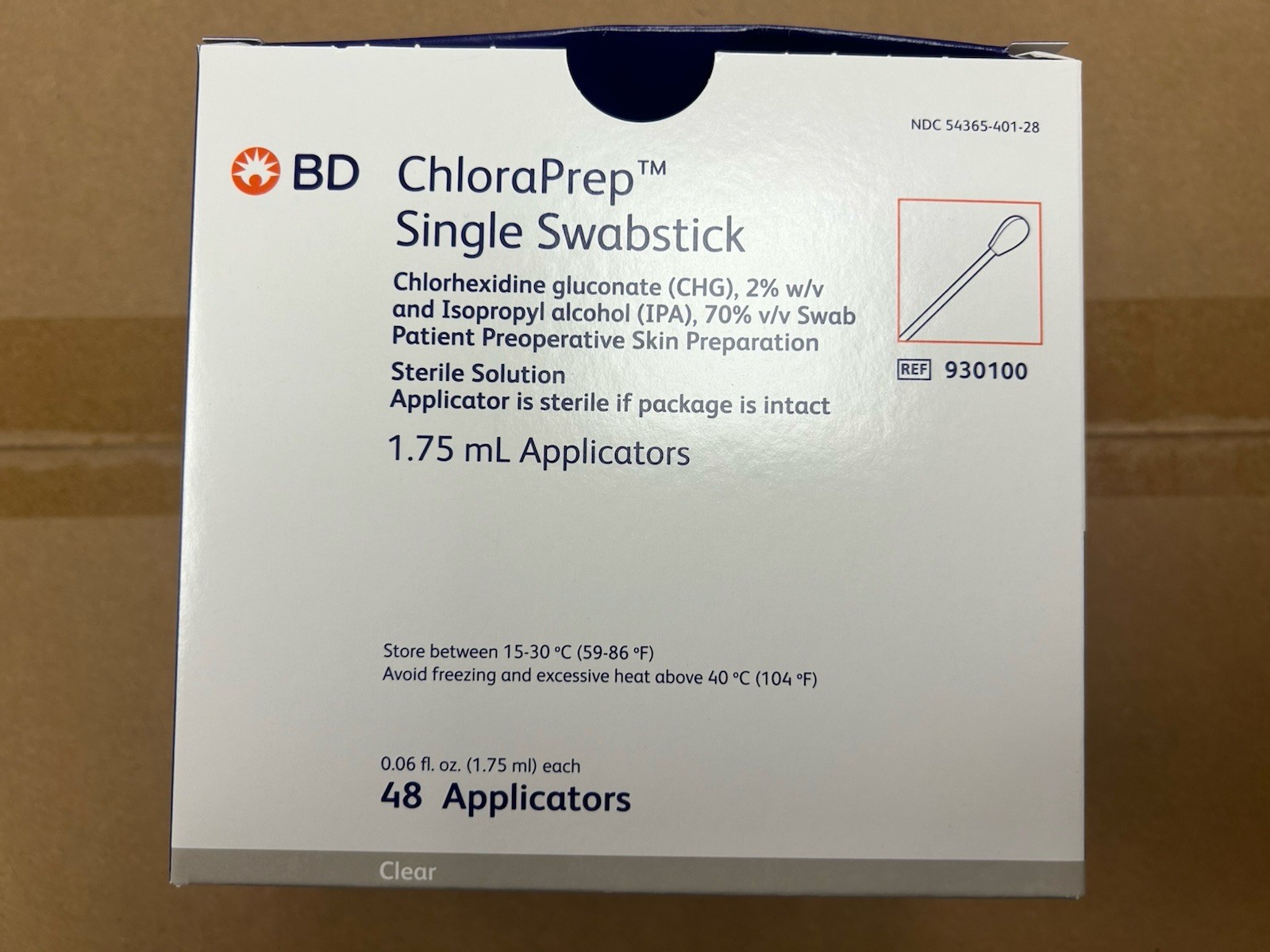 BD Chloraprep 1.75 ml Swabstick Ref# 930100 *Sterile* Box Of 48. Free Shipping