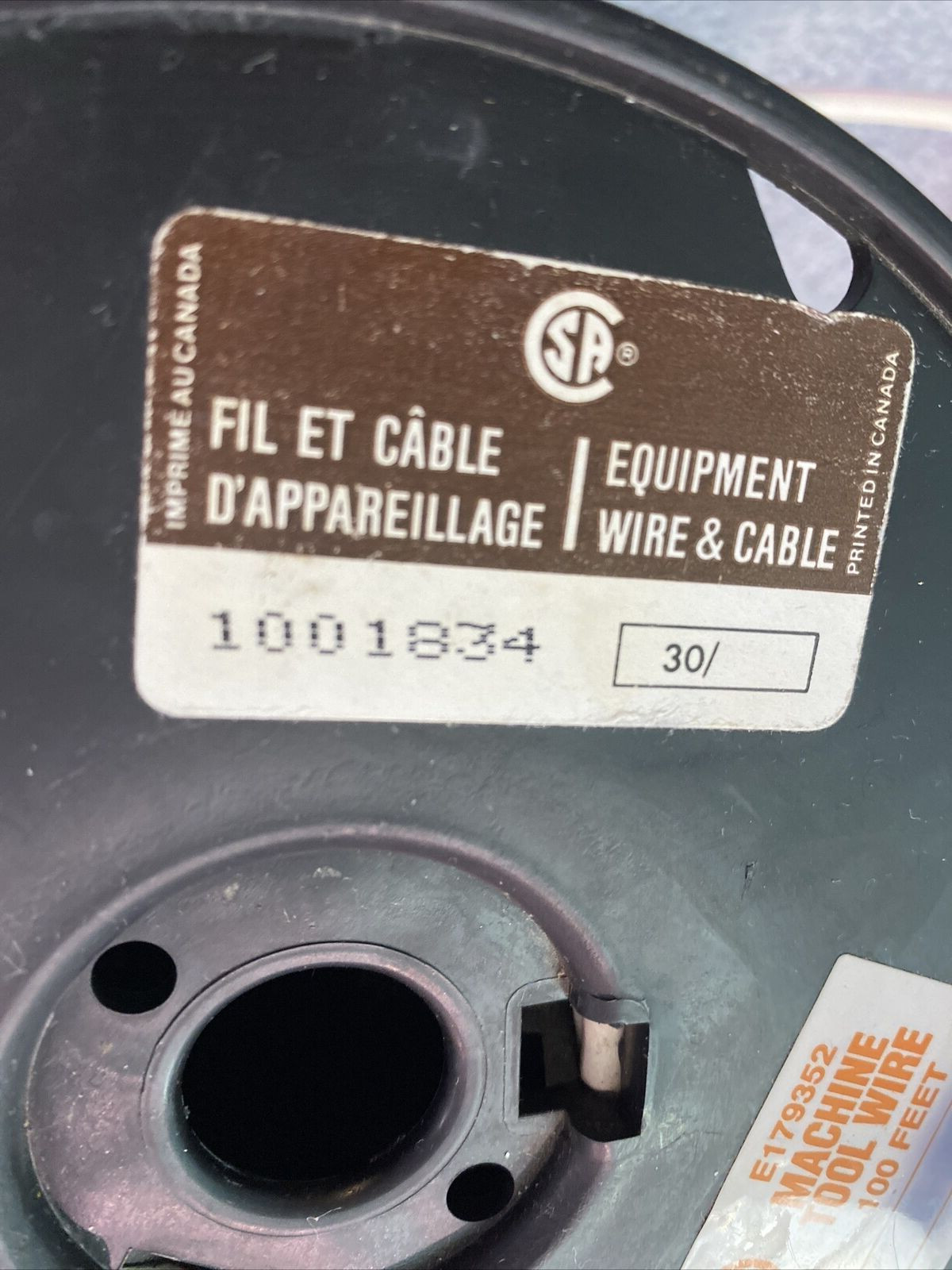 10AWG 600V MACHINE TOOL WIRE P/N: 07597 WHITE 100Ft Oil/Moisture Resistant