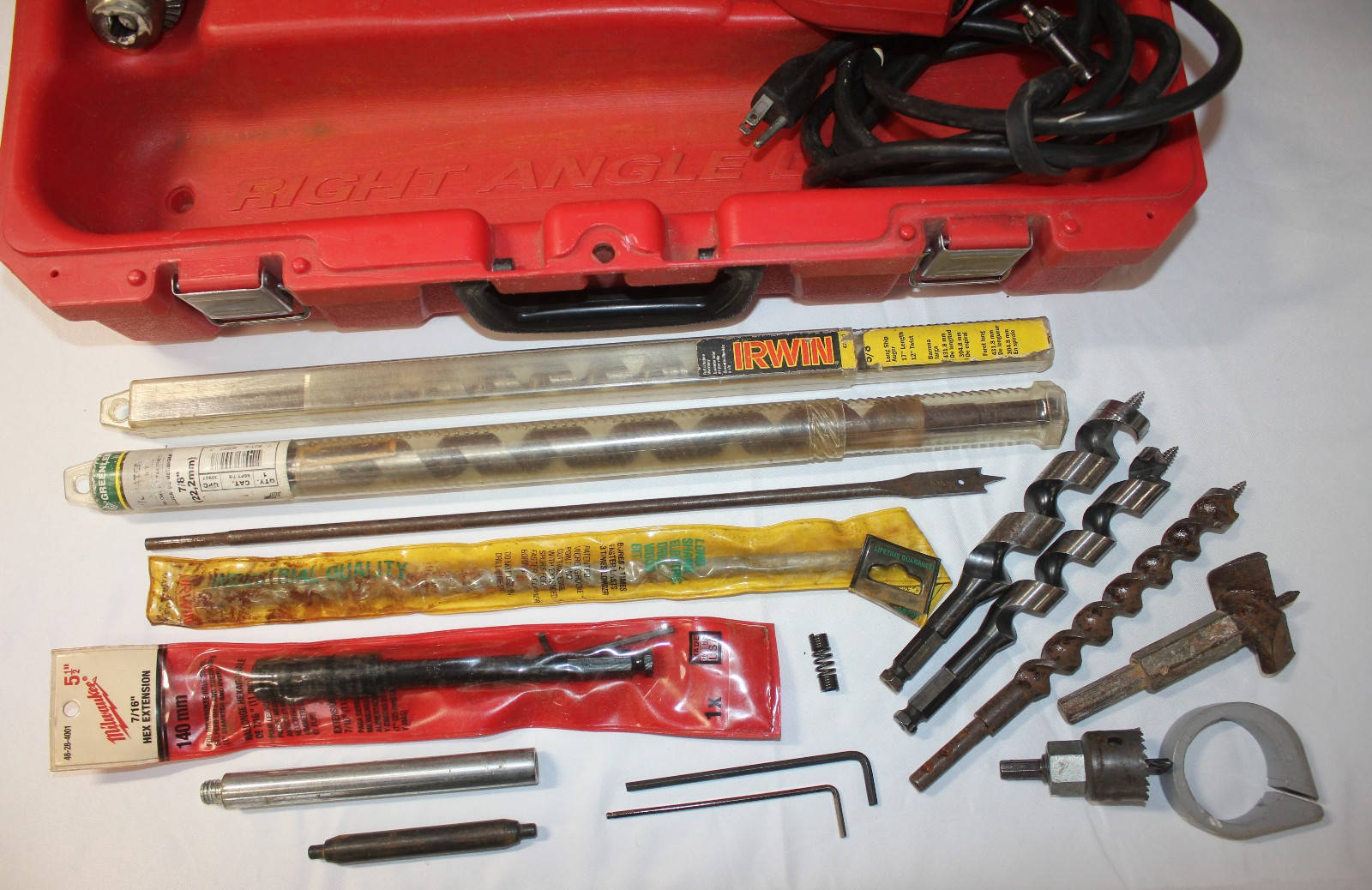 Milwaukee 1/2 Right Angle Drill 1107-1 with Extra Bits