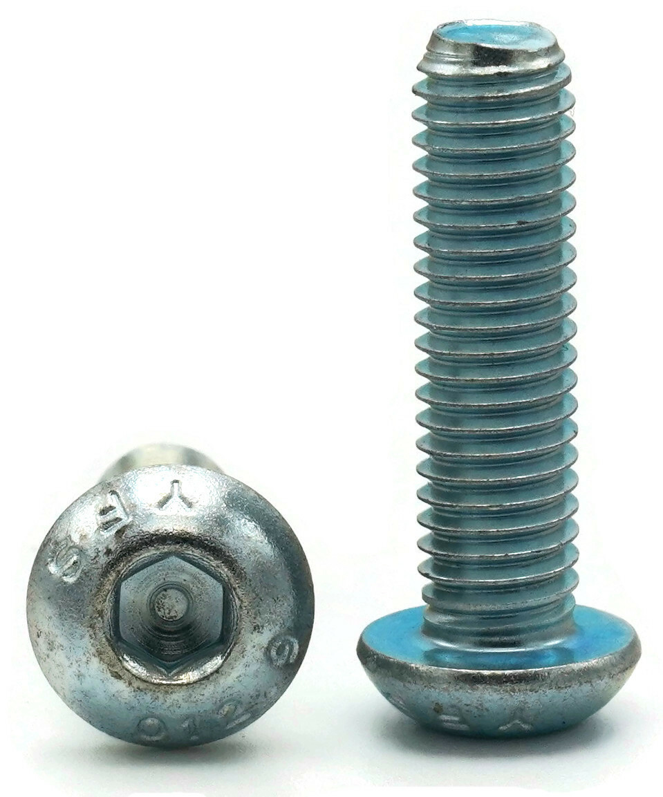 M5-0.8 Button Head Socket Cap Screws Allen Bolts Class 12.9 Zinc Steel ISO 7380