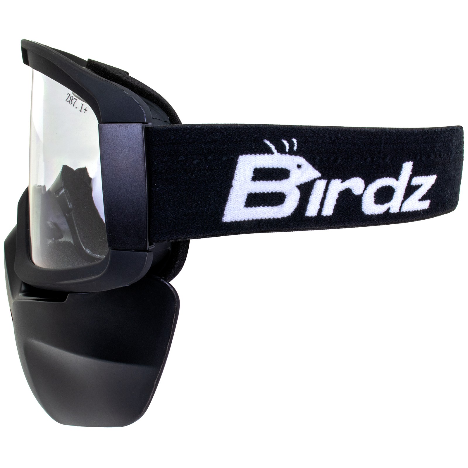 2 Pairs Birdz Pelican Mask Safety Goggles OTG Black TPU Frame w/Clear Smoke Lens