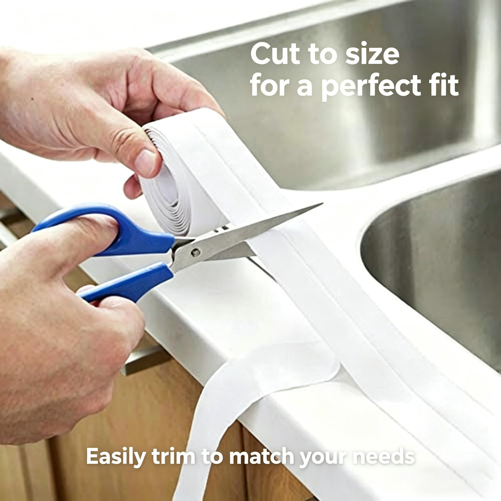 Waterproof Caulk Tape, Self-Adhesive Sealing Tape for Bathtub, Shower, White