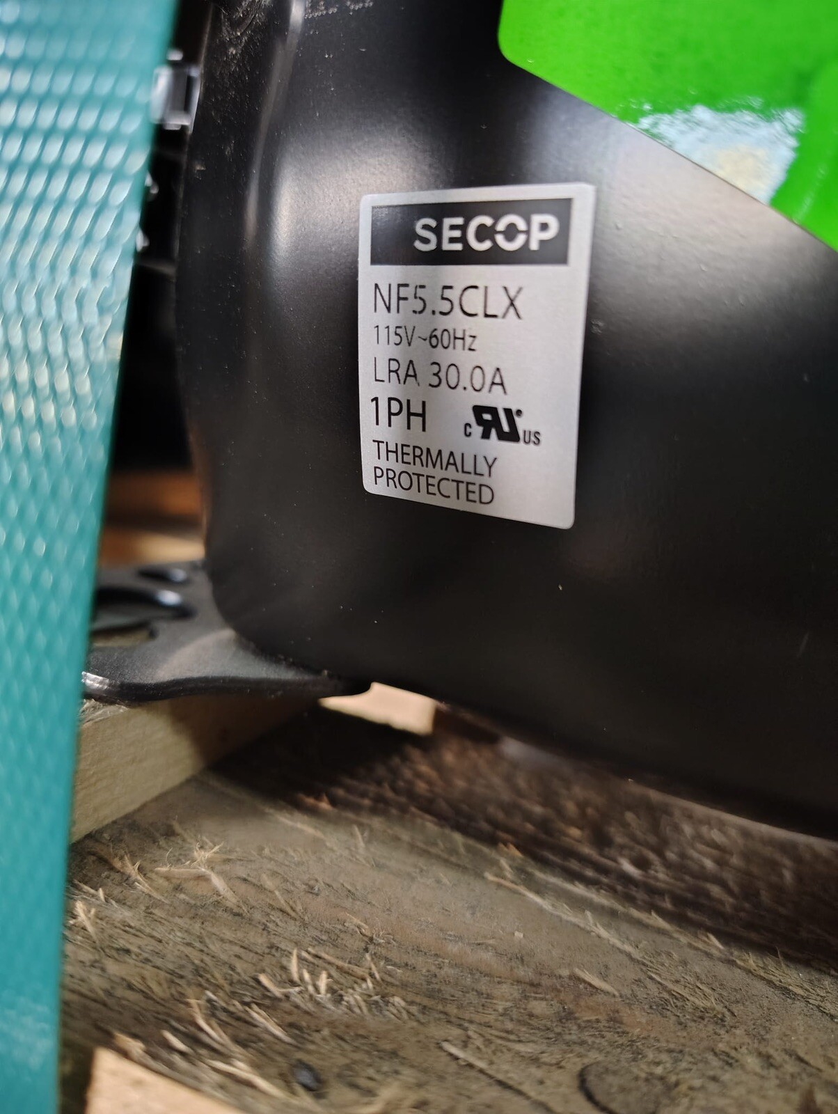 Secop NF5.5CLX R404a R507 Refrigeration Compressor LBP 1624 BTU MBP 115V 1/3 HP