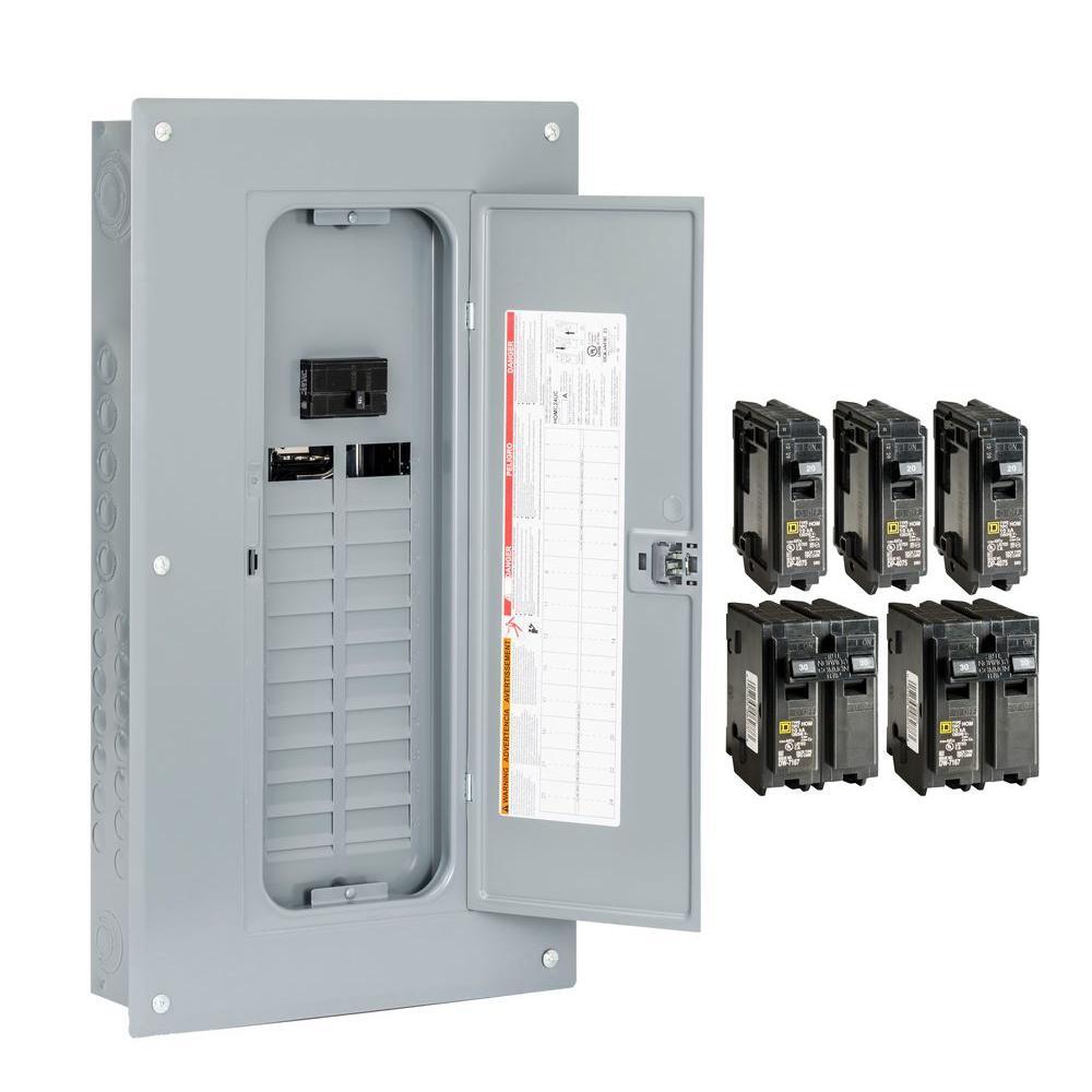 square d main breaker 24-space 48-circuit plug-on neutral load center w/ cover