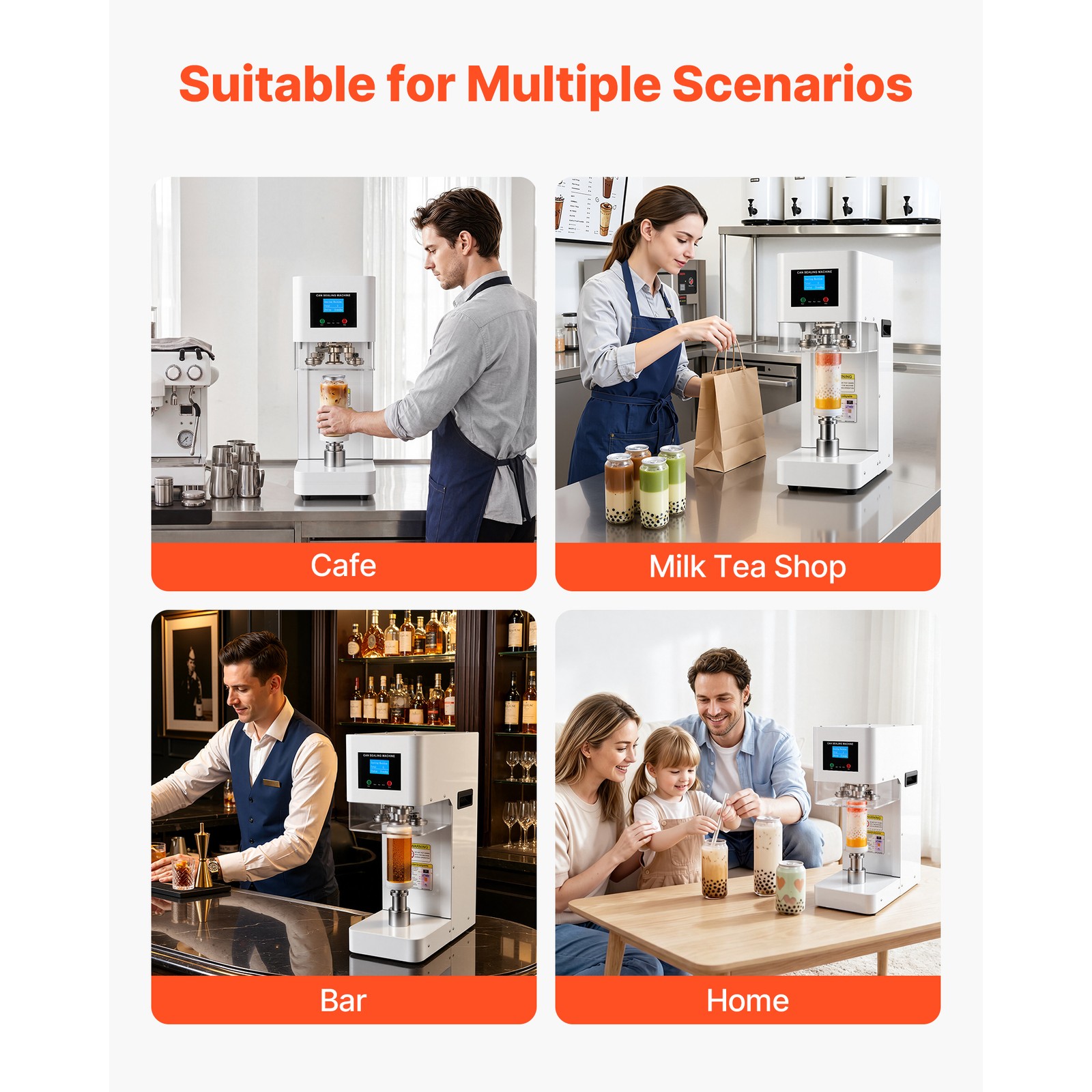 Uimoso Automatic Can Sealing Machine for Soda and Coffee Shops – White