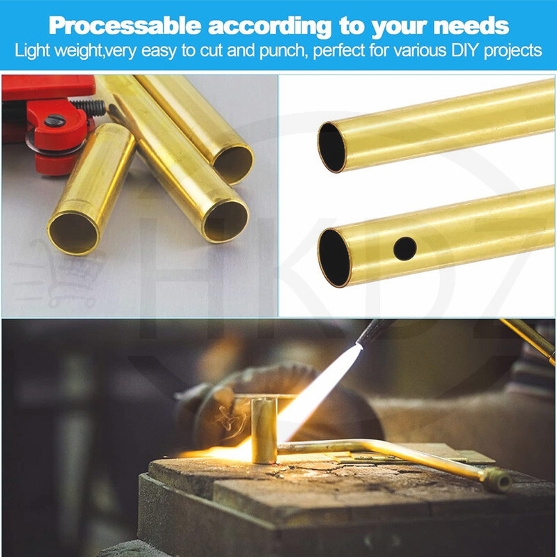 Brass Round Tube OD 1mm 2mm 3mm 4mm 5mm 6mm 7mm 8mm 9mm 10mm -40mm Lengths 300mm