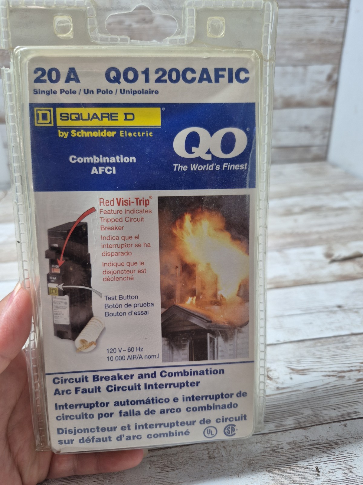 Square D QO120CAFIC 20A Single Pole CAFI Circuit Breaker
