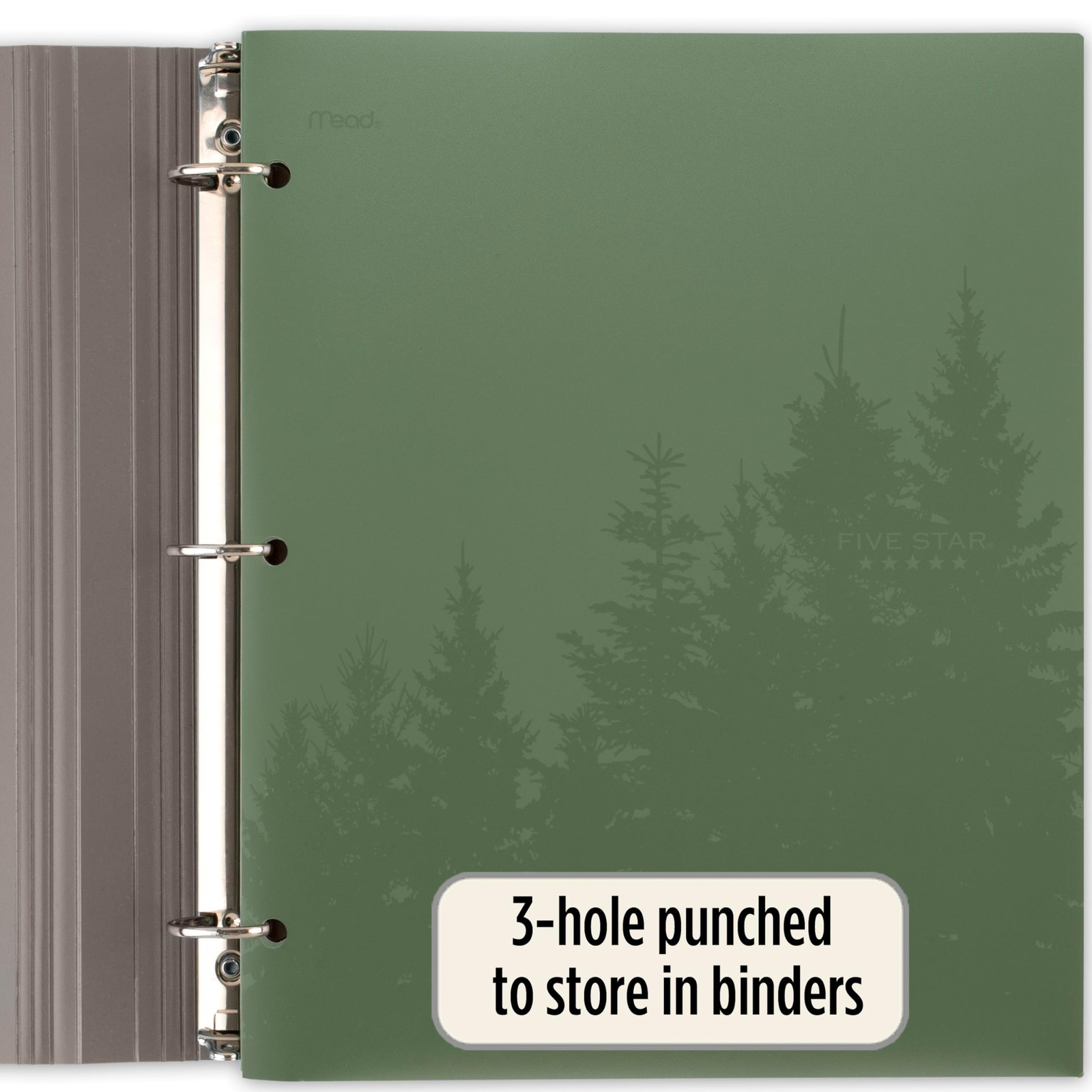 2 Pocket Folders Recycled Plastic Stay-Put Tabs 3-Ring Binder Assorted 4 Pack