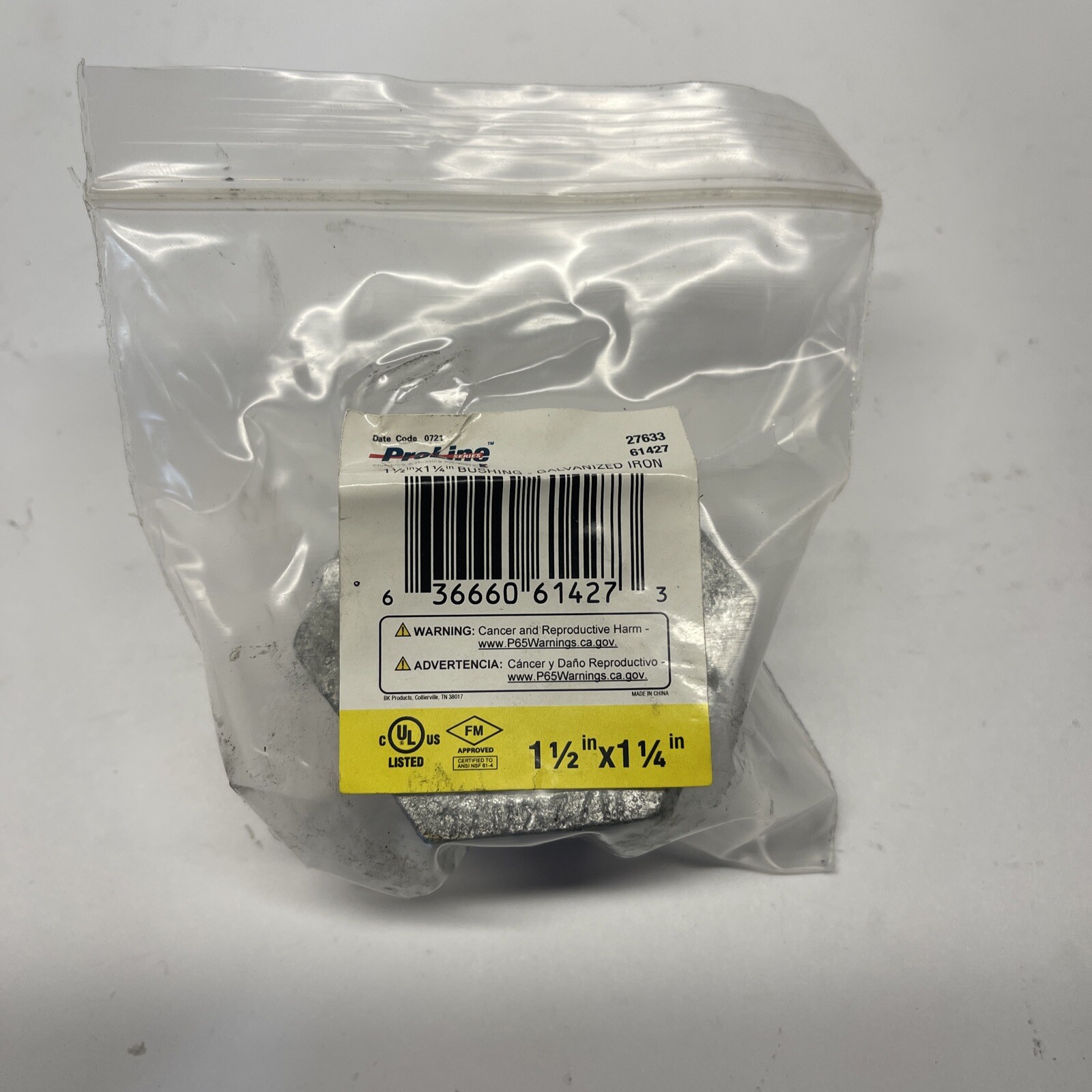 RELIABILT 1-1/2-in x 1-1/4-in Galvanized Hex Bushing Hot or Cold 500PSI at 150F