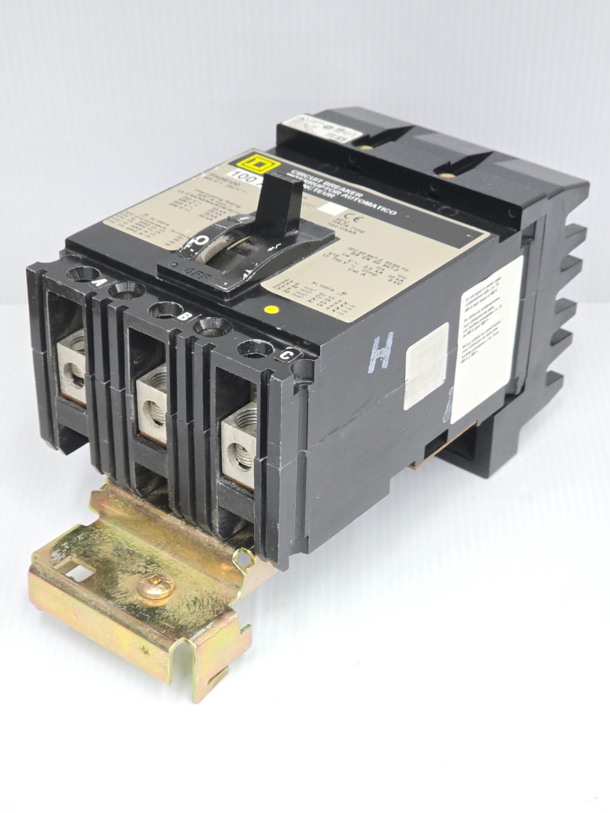 Square D 100 Amp I-Line Circuit Breaker 600 VAC 3 Pole 65 kA FH36100