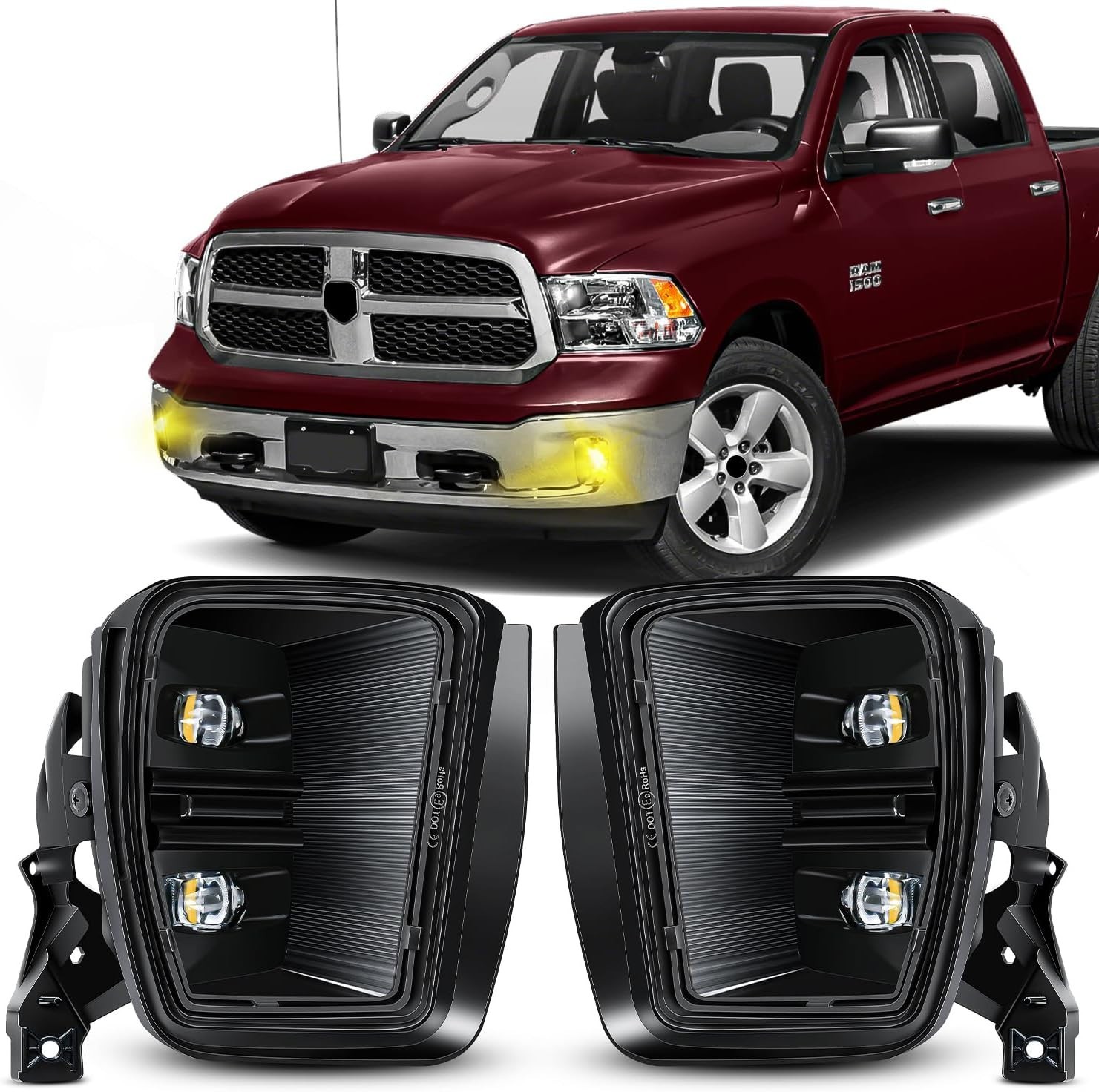 Led Fog Lights for 2013-2018 Ram 1500 & 2019-2021 RAM 1500 Classic Pickup