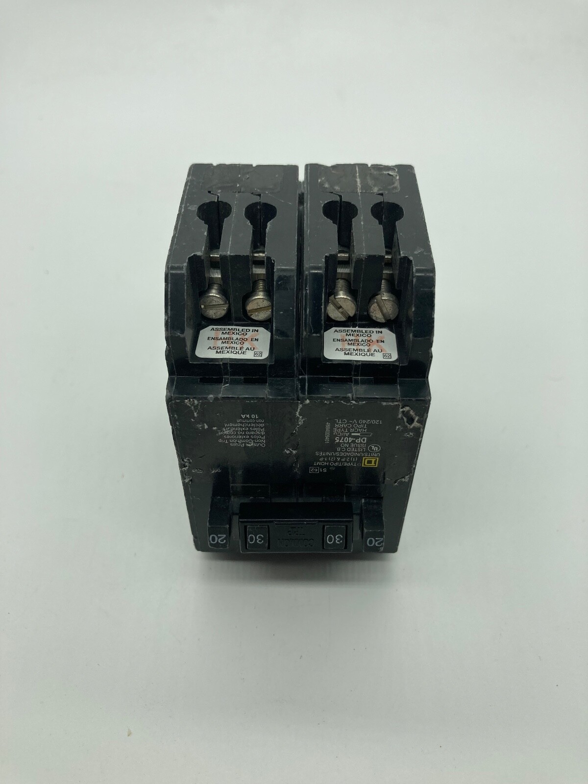 HOMT2020230 Homeline Quad Two 1 Pole 20 Amp One 2P 30 Amp Plug In Tandem Breaker