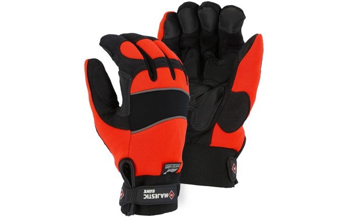 Majestic Glove 2145HOH Hi-Visibility Orange Winter Lined, Mechanics Style Glove