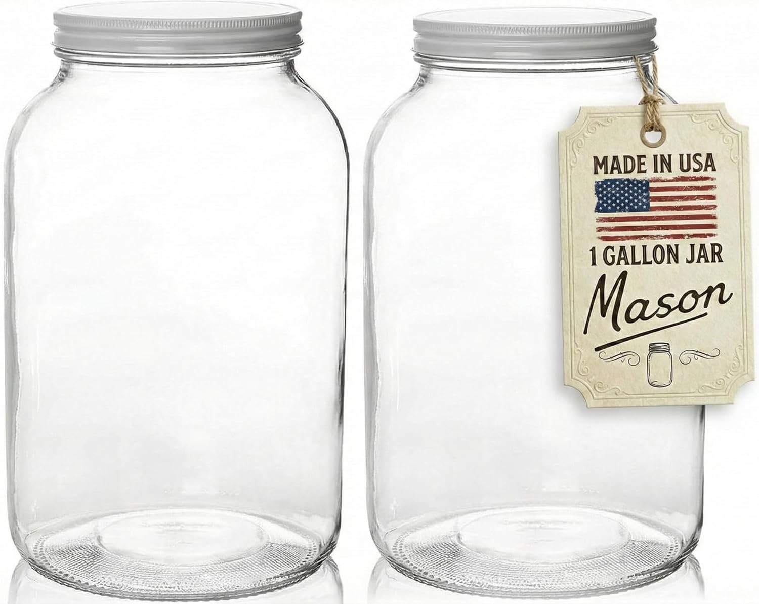 1 Gallon Wide Mouth Glass Jar with Lid for Canning PicklingFermentingFoodStorage