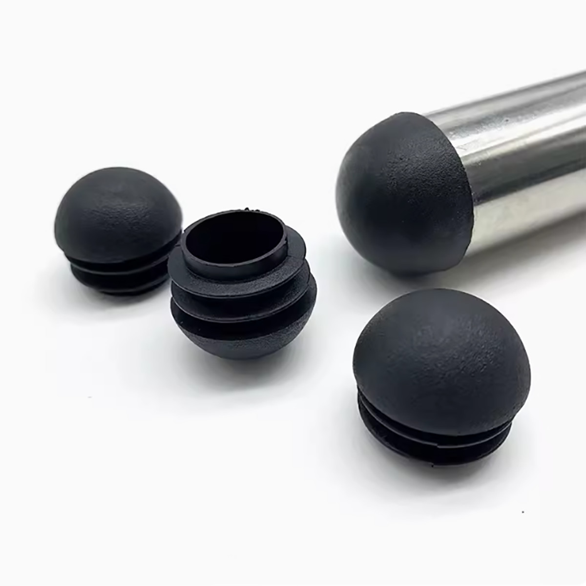 Domed Round Plastic Tube End Caps Insert Bungs Blanking Plugs Stoppers 13mm-76mm