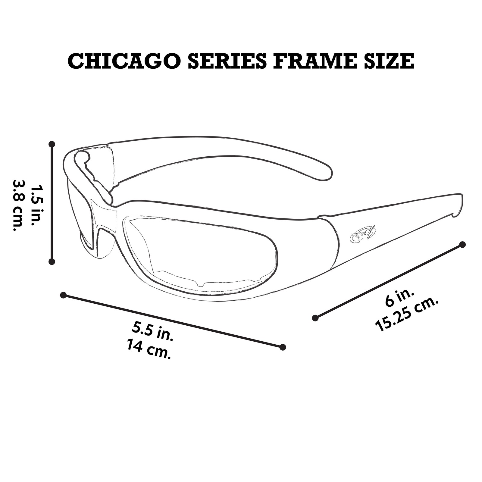 Global Vision Chicago Padded Motorcycle Glasses Black w Blue Lens EAR LOCK Pouch