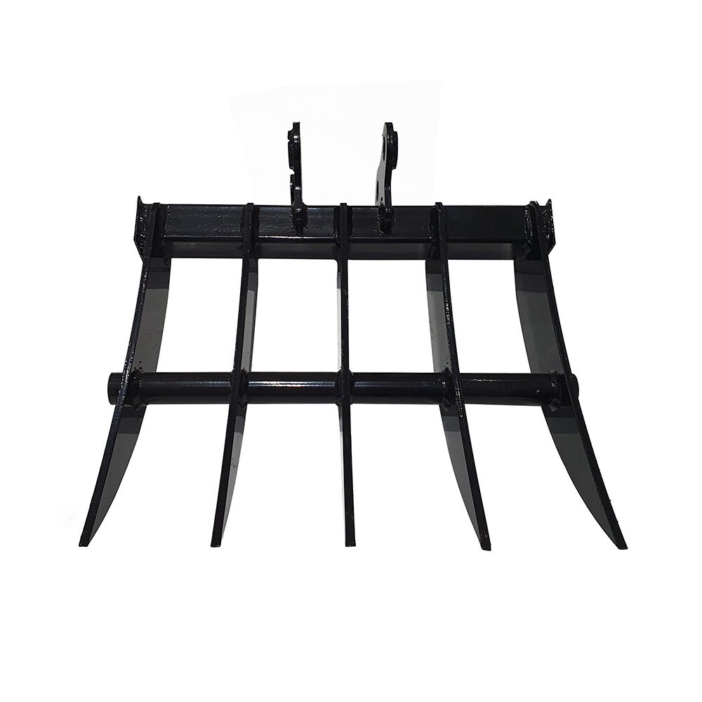 Agrotk 20in Excavator Rake 5 Teeth Attachment Fit for 0.8-1.8 Mini Diggers Black
