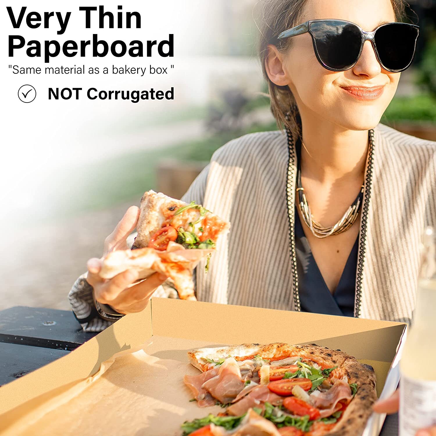 MT Products 10″ x 10″ x 1.5″ Plain White Extra Thin Pizza Boxes – Pack of 10