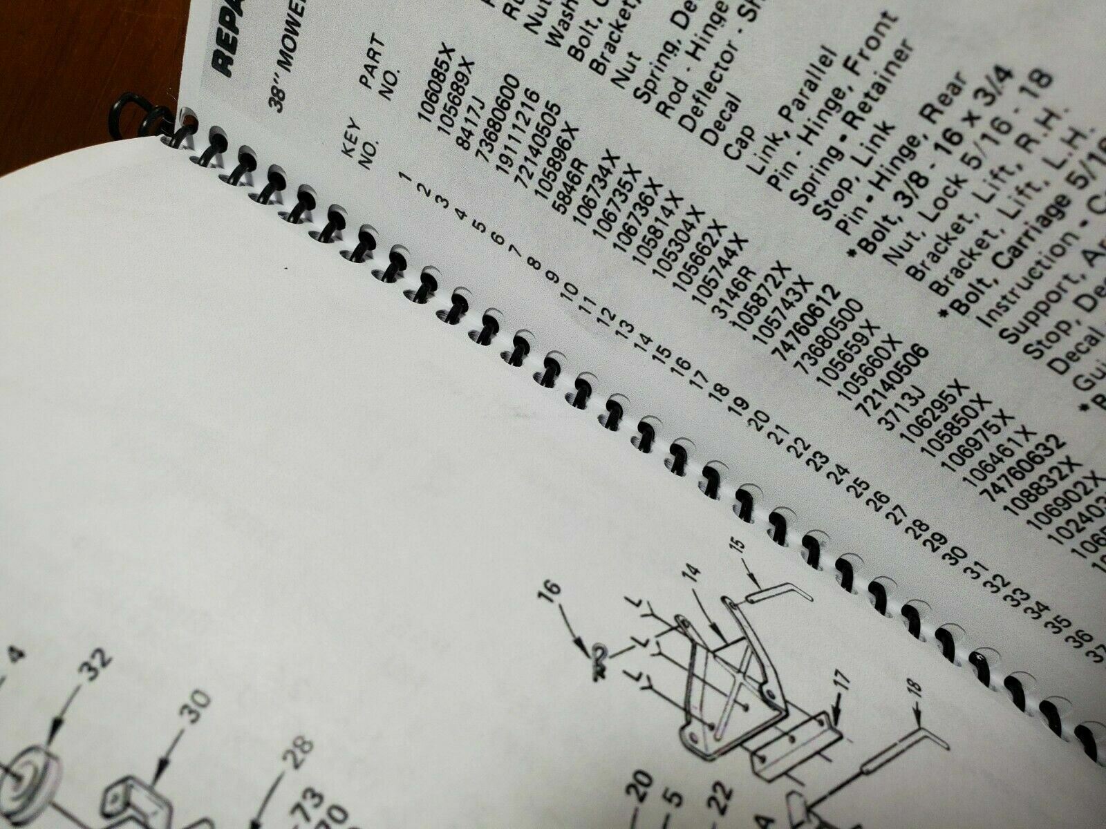 Roper LT110FR LT110 11 HP Lawn Tractor 38″ Mower Owner Operator Parts Manual ’87