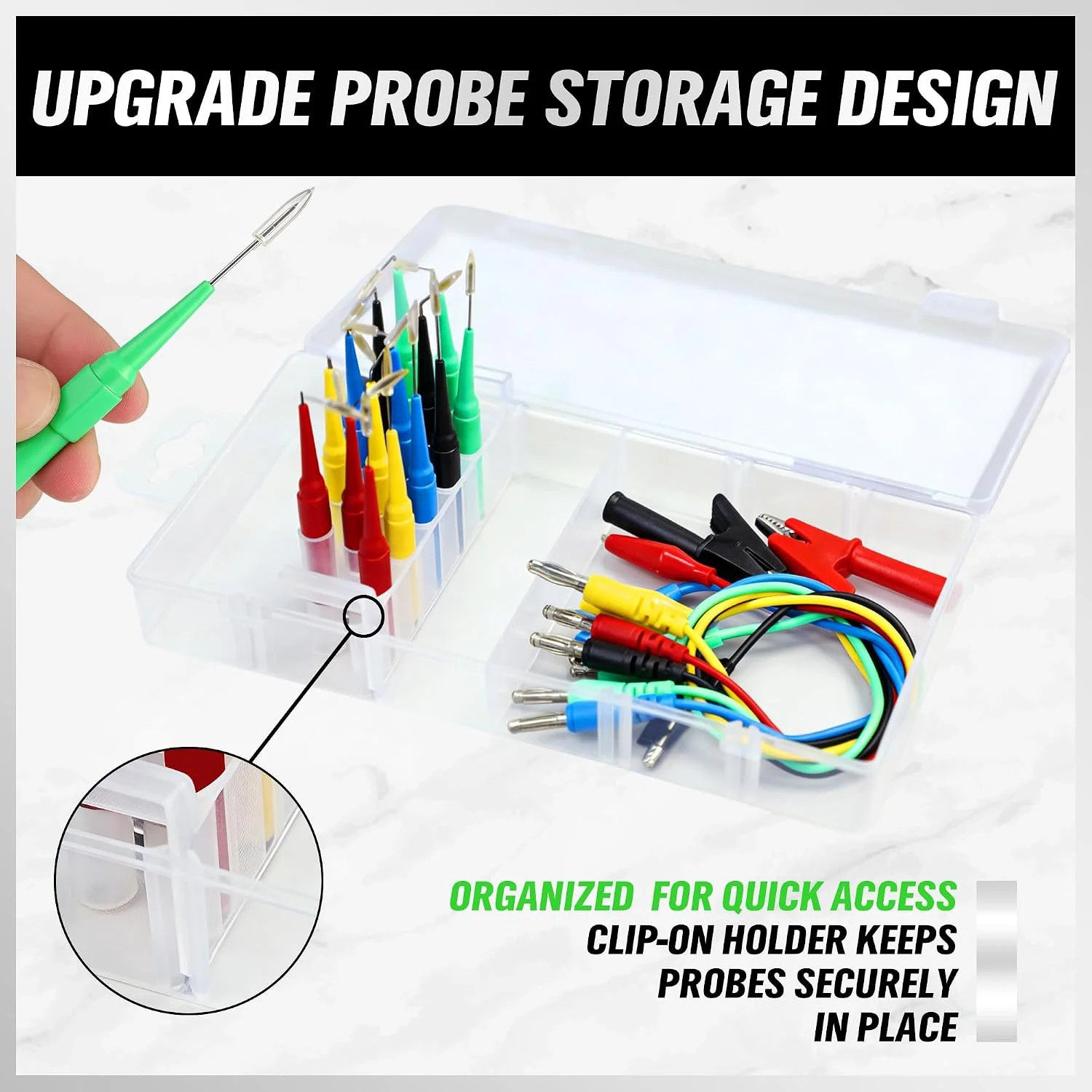 22PCS Back Probe Pin Kit, Electrical Testing Probes with 5 Colors Silicone Wires